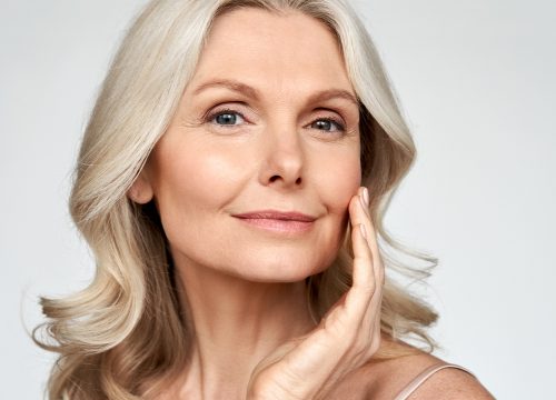 Photo of an older woman with fine lines on her face