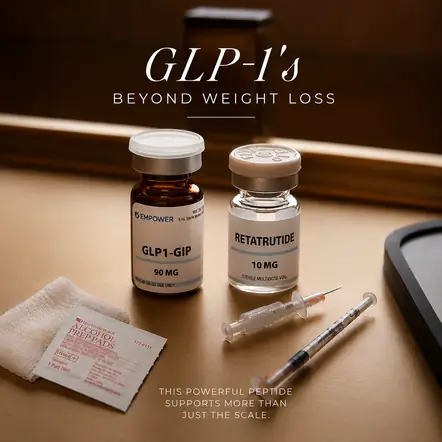 GLP-1 peptide therapy vials for weight loss at Captivate Wellness